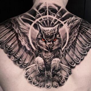 black-and-grey-owl-skull-tattoo