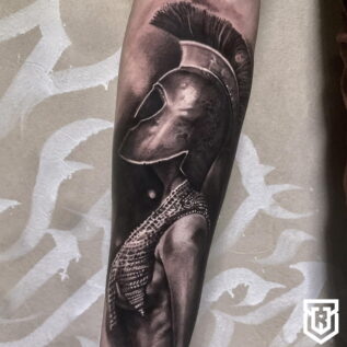 black-and-grey-warrior-tattoo